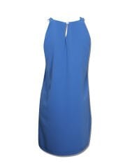 Halter Yaka Kısa Elbise - İndigo