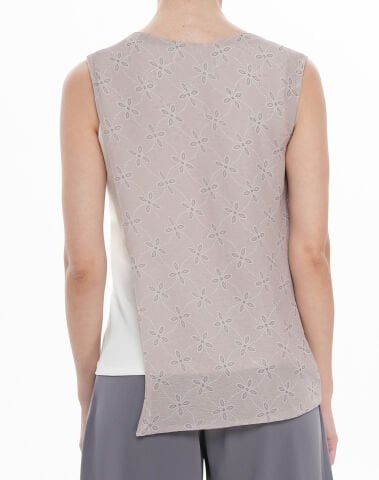 Asimetrik Şifon Kup - Bej