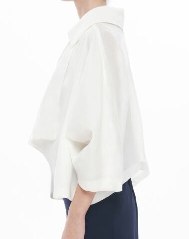 Şal Yaka Rahat Ceket - Ekru