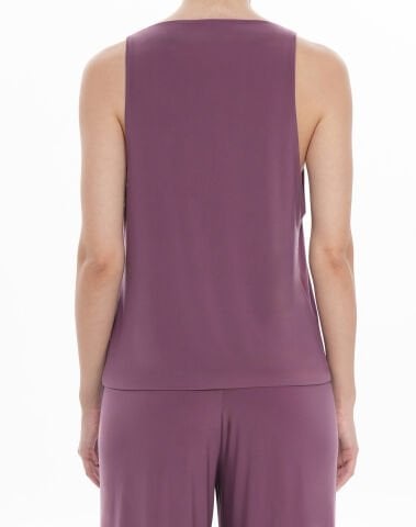 Halter Kayık Yaka Jarse Bluz - Leylak