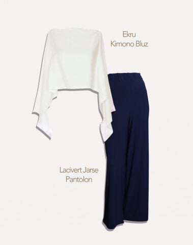 Kimono Bluz & Jarse Pantolon | 2'li Kombin