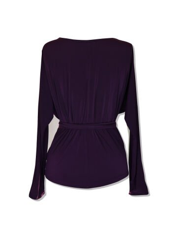 Uzun Kollu Anvelop Jarse Bluz - Mürdüm